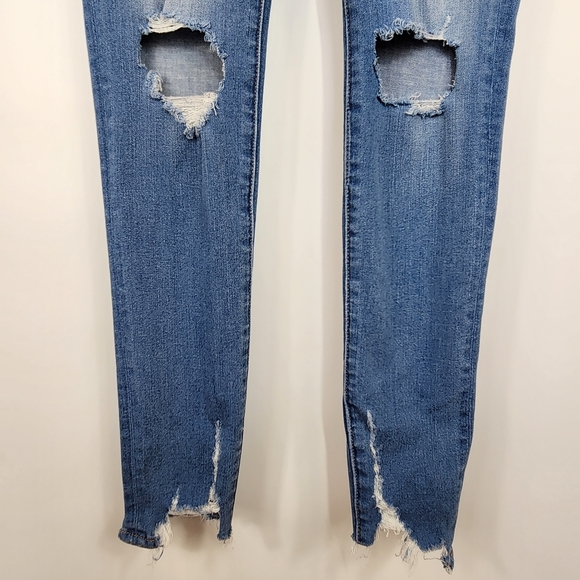 American Eagle Dream Super Hi-Rise Jegging Distressed Ripped 0 Regular - Picture 5 of 9